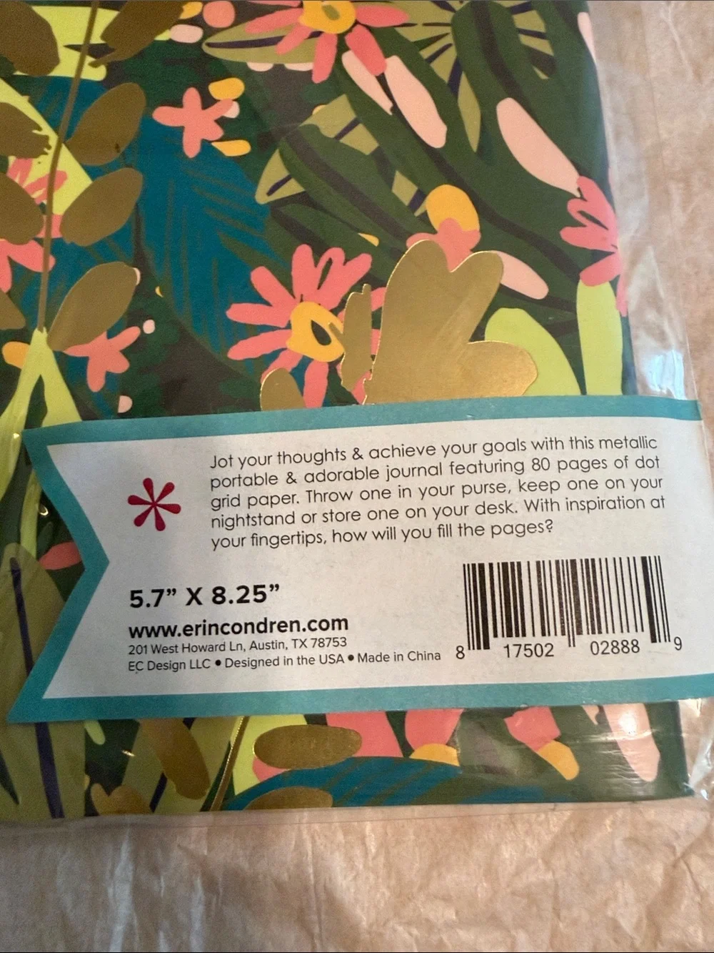 Oh Joy x Erin Condren Petite Journal - Floral Metallic Gold